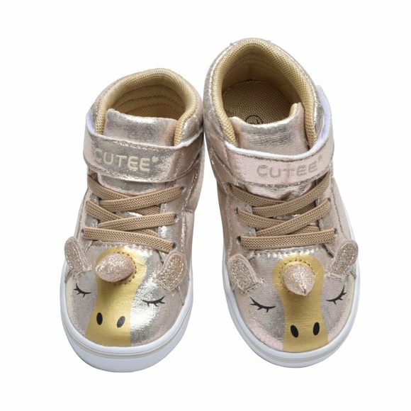 Girls Toddlers Champagne Hi-Top Sneakers - Picture 3 of 7